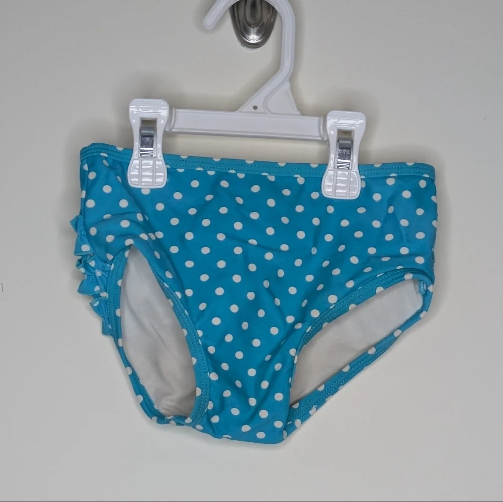 Ruffle Butts Turquoise Polka Dot 2 Piece Bathing Suit 2T